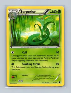 Serperior 7/124 Rare Fates Collide Pokemon Lightly Played - Image 1