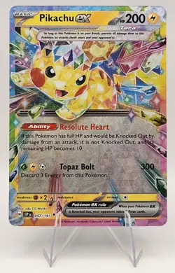 Pikachu ex Surging Sparks Ultra Rare Pokemon TCG 057/191 Scarlet & Violet SV08 - Image 1