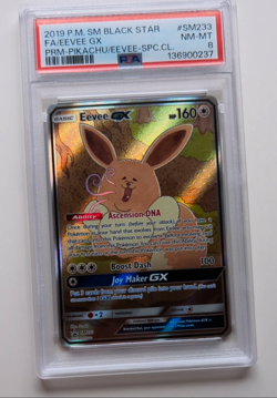2019 POKEMON SM BLACK STAR PROMO #SM233 FULL ART/EEVEE GX PSA 8 - Image 2