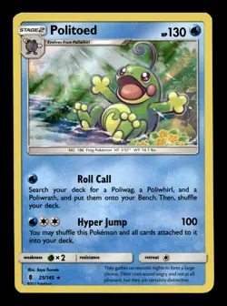 Politoed 25/145 SM - Guardians Rising Holo Rare Pokemon TCG - Image 1