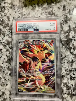 GOLD STAR Ultra Rare Pokemon PSA MINT CONDITION Holo Full Art Ethan's Typhlosion - Image 1