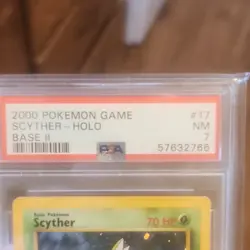 2000 Pokemon Base Set 2 Scyther Holo #17 PSA 7 NM WOTC Vintage Clean - Image 1