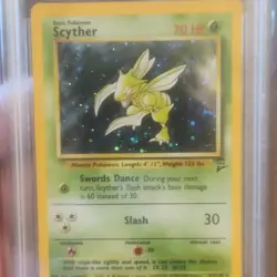 2000 Pokemon Base Set 2 Scyther Holo #17 PSA 7 NM WOTC Vintage Clean - Image 2