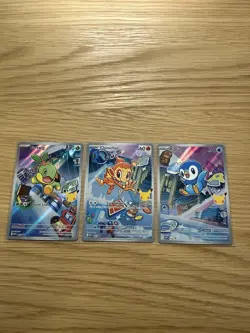 Pokemon TCG First Partner Illustrator Gen 4 - Turtwig, Piplup & Chimchar NM+ - Image 1