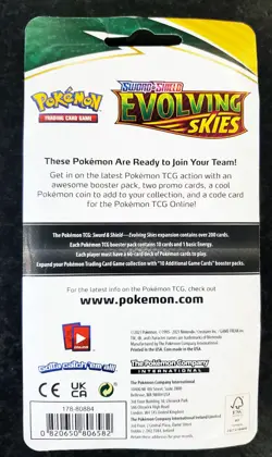 Pokemon Evolving Skies 2021 Blister Pack Houndoom & Houndour w/ Coin Sealed - Image 2
