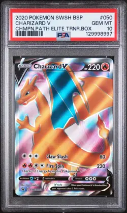 2020 POKEMON CHARIZARD V CHMPN.PATH ETB SWSH BLACK STAR PROMO #050 PSA 10 - Image 1