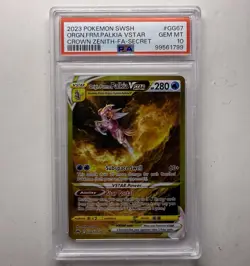 2023 POKEMON SWSH CROWN ZENITH FA SECRET ORIGIN FORME PALKIA VSTAR #GG67 PSA 10 - Image 1
