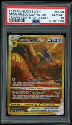 POKEMON SWORD & SHIELD CROWN ZENITH FULL ART/ORIGIN FORME DIALGA VSTAR PSA 10 - Image 1