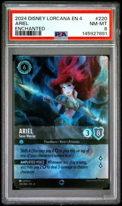 2024 DISNEY LORCANA EN 4-URSULA'S RETURN ENCHANTED ARIEL - SONIC WARRIOR PSA 8 - Image 1