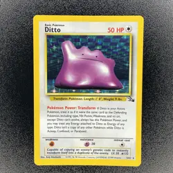 🔥 Ditto 3/62 🔥 Original Holo Rare Fossil Set Pokemon Card WOTC TCG 1999 - Image 2