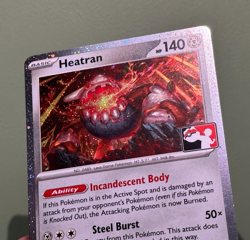 Play! Pokemon Prize Pack 6 Twilight Masquerade Cosmo Holo 123/167 Heatran - Image 3
