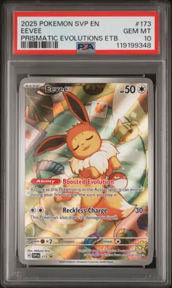 2025 POKEMON SVP EN-SV BLACK STAR PROMO #173 EEVEE PSA 10 - Image 1