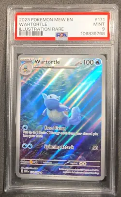 POKEMON WARTORTLE ILLUSTRATION RARE 171 151 MEW EN #171 GRADED PSA 9 MINT - Image 1