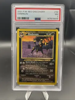 2001 POKEMON NEO DISCOVERY 1ST EDITION card #32 UMBREON PSA 7 - Image 1