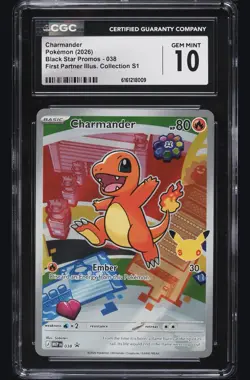 2026 Pokemon Charmander First Partner Illustration CGC GEM MINT 10 038 - Image 1