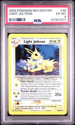 2002 POKEMON NEO DESTINY #48 LIGHT JOLTEON PSA 6 - Image 1