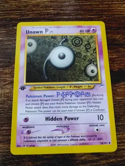 Pokemon Neo Destiny 1st Edition Unown P 58/105 Non Holo NM-MINT - Image 1