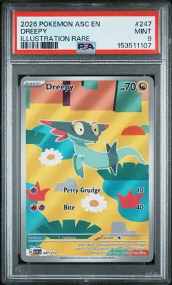 2026 POKEMON ASC EN-ASCENDED HEROES ILLUSTRATION RARE #247 DREEPY PSA 9 - Image 1