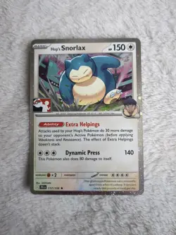 Pokemon TCG - Hop's Snorlax 117/159 Play Stamped Prize Pack Series 8 Cosmos Holo - Image 1