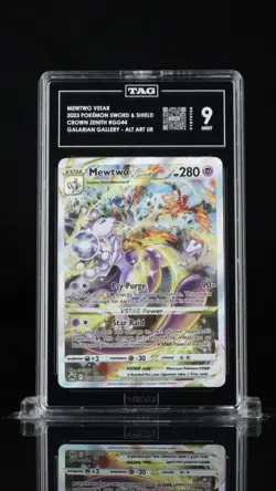 Pokemon Mewtwo VSTAR GG44 Alt Art UR Holo Crown Zenith TAG 9 - Image 1