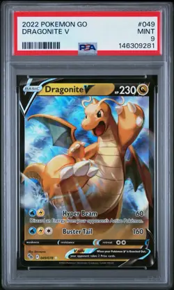 PSA 9 Dragonite V 049/078 Pokemon GO Holo - Image 1