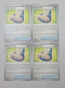 4x Pokemon TCG Snorlax Doll 175/182 Sv04: Paradox Rift Uncommon Playset - Image 1