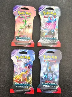 4x Pokemon TCG: Temporal Forces Sleeved Booster Pack Full Art Set - Image 1