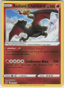 RADIANT CHARIZARD 020/159 CROWN ZENITH POKEMON RADIANT RARE NM/M - Image 1