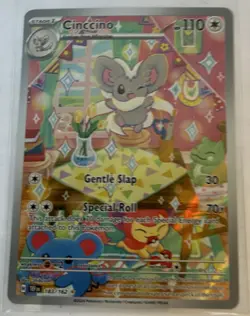 Pokemon Cinccino Illustration Rare Full Art Holo SV05 Temporal Forces 183/162 - Image 1