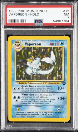 1999 POKEMON JUNGLE #12 VAPOREON-HOLO PSA 7 - Image 1