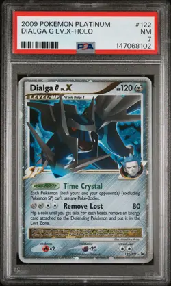 2009 POKEMON PLATINUM #122 DIALGA G LV.X-HOLO PSA 7 NM - Image 1