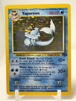 Vaporeon 12/64 Jungle Holo Pokemon - Image 1