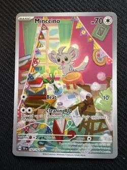 Pokemon Minccino Illustration Rare Holo SV05: Temporal Forces 182/162 English - Image 1