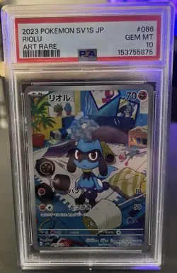 PSA10 Riolu 086/078 Sv1s: Scarlet Ex Holo Japanese Pokemon - Image 1