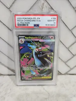 Pokemon Mega Charizard X ex Ultra Rare Holo 109/094 PSA 10 2025 - Image 1