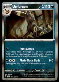 Umbreon 059/131 Holo Rare SV: Prismatic Evolutions Pokemon Holo Lightly Played - Image 1