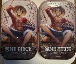 One Piece CCG Monkey D. Luffy Artwork Sealed Tin Decks Set of 2 Card Game - Image 1