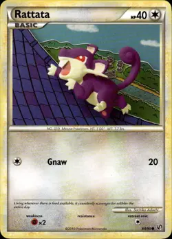 Rattata Common Undaunted 64/90 Colorless Pokemon Card - Image 1