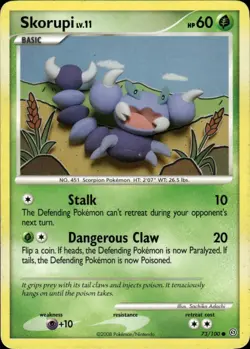 Skorupi Common Stormfront 73/100 Grass Pokemon Card - Image 1