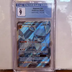 Graded Pokemon TCG Glaceon GX Ultra Prism Holo Card 141/156 Full Art - CGC 9 MT - Image 1