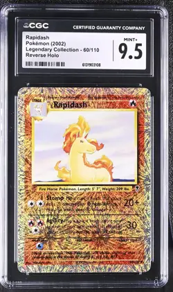 CGC 9.5 MINT+ Rapidash 60/110 Legendary (collection) Reverse Holo Pokemon Card - Image 1
