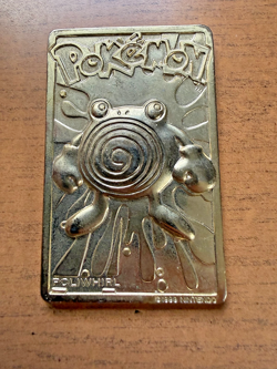 Pokemon Limited Edition 1999 Burger King Poliwhirl 23K Gold Plated Trading Card - Image 1