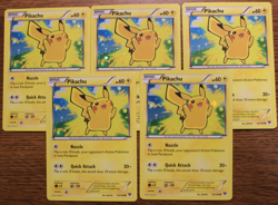 Pikachu (Set of 5) - 2014 Movie Promo - 042/146 Reverse Holo - Pokemon Card - NM - Image 1