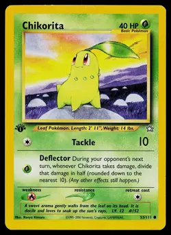 Pokemon Card - Chikorita Neo Genesis 53/111 Common 1st Edition - Image 1