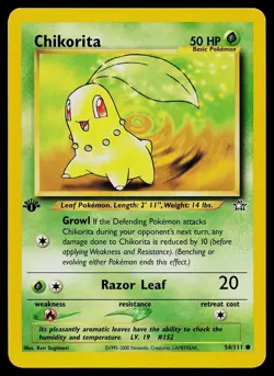 Pokemon Card - Chikorita Neo Genesis 54/111 1st Edition Common - Image 1