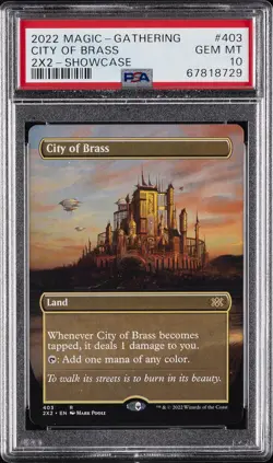 2022 MTG DOUBLE MASTERS 2022 SHOWCASE #403 CITY OF BRASS PSA 10 - Image 1