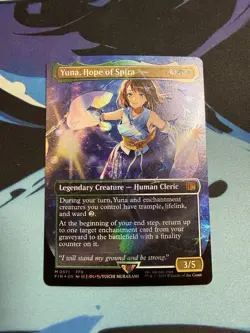 MTG Yuna, Hope of Spira (Borderless) (Chocobo Track Foil) Final Fantasy NM FOIL - Image 1