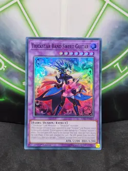 Yugioh Trickstar Band Sweet Guitar SAST-EN033 Super Rare 1st Edition NM - Image 1