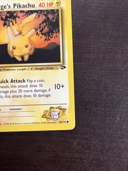 2000 Pokemon Gym Challenge Lt. Surge’s Pikachu 1st Edition 84/132 Free Shipping - Image 4