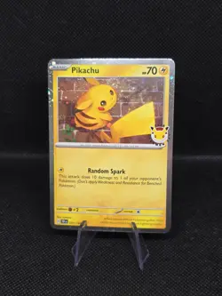 Pikachu Pokemon Day 2026 Promo Cosmo Holo w Swirl NM - Image 1